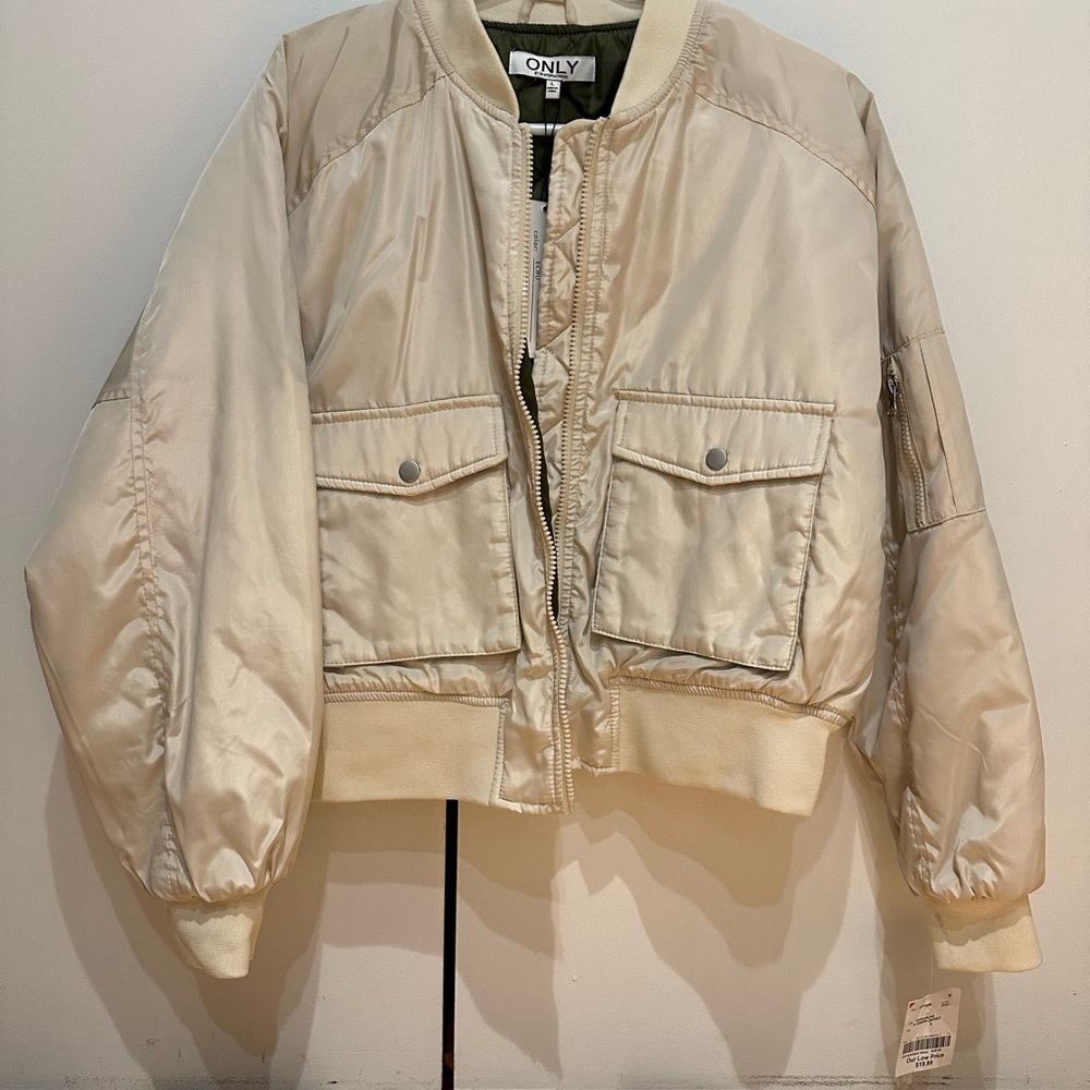 ONLY Women's Cream Bomber Jacket